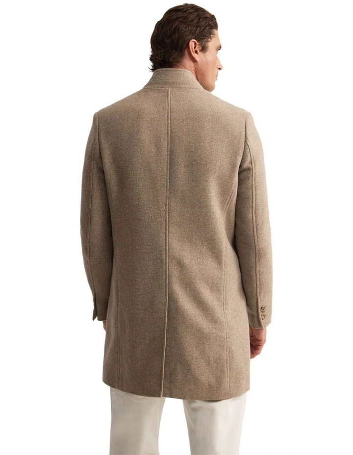 Austin Wool Rich Coat in Sand image 2