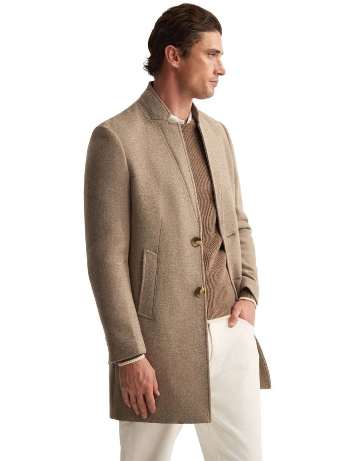Austin Wool Rich Coat in Sand image 3