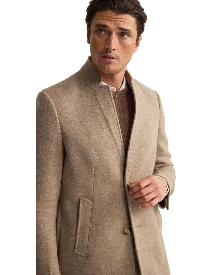 Austin Wool Rich Coat in Sand image 4