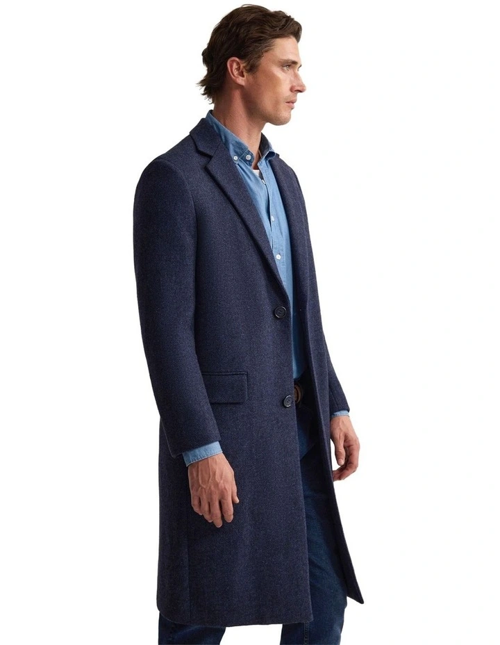 George Wool Rich Coat in Navy image 2