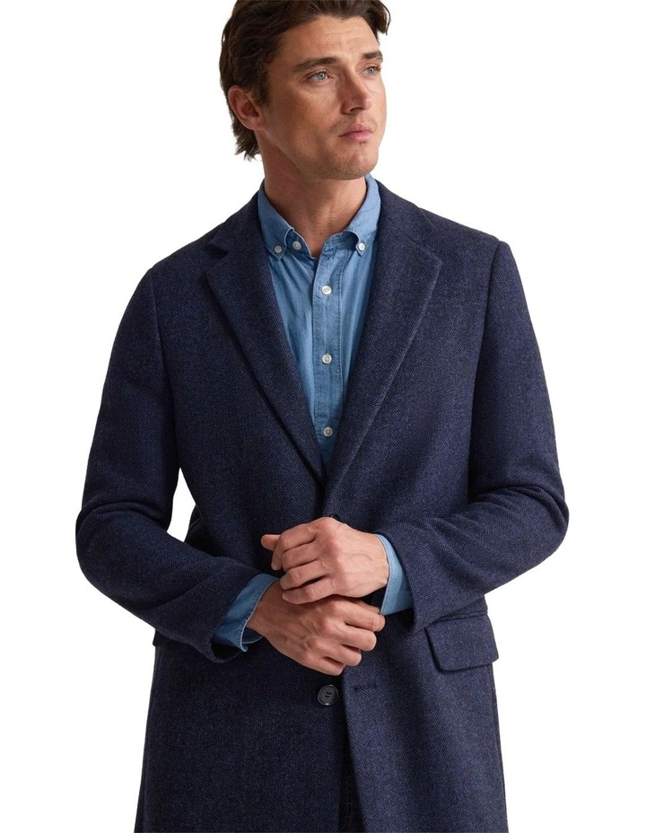 George Wool Rich Coat in Navy image 4