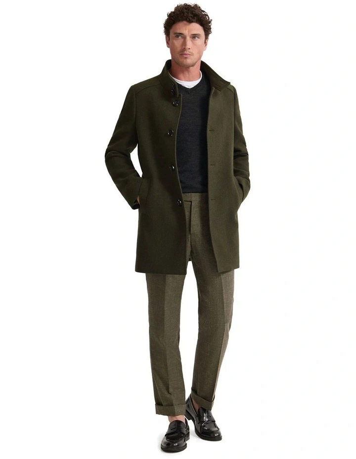 Dunbar Wool Rich Coat in Olive image 2