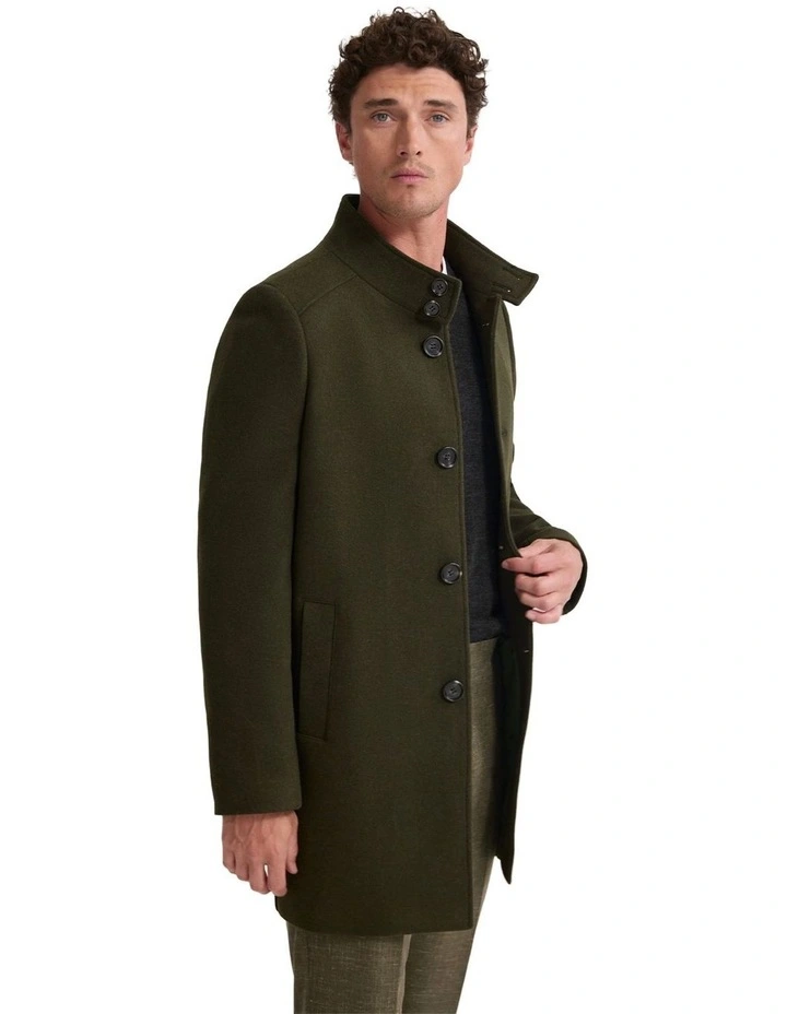 Dunbar Wool Rich Coat in Olive image 4