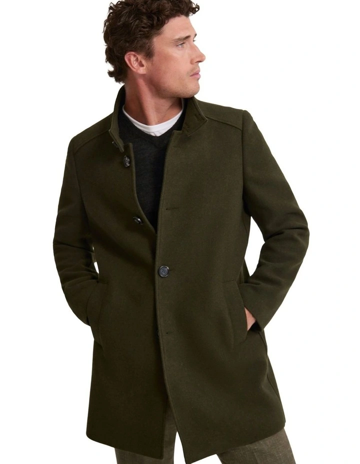 Dunbar Wool Rich Coat in Olive image 5