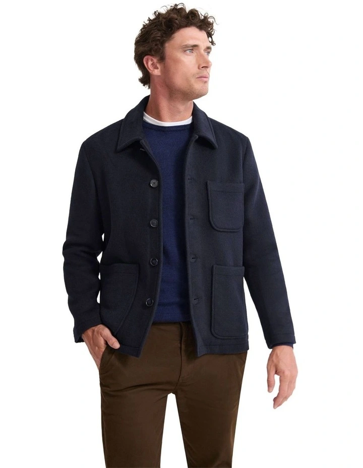 Joey Wool Blend Jacket in Navy image 1