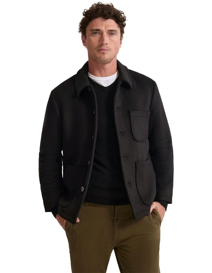 Joey Wool Blend Jacket in Black image 1