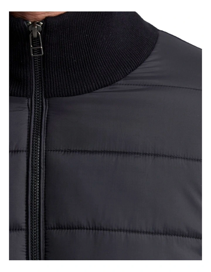 Lorenzo Knit Sleeve Puffer Jacket in Black image 7