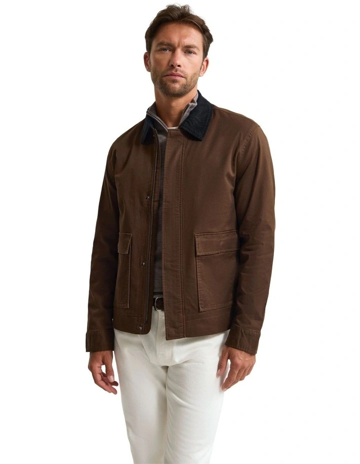 Jamie Cotton Cavalry Twill Jacket in Brown image 1