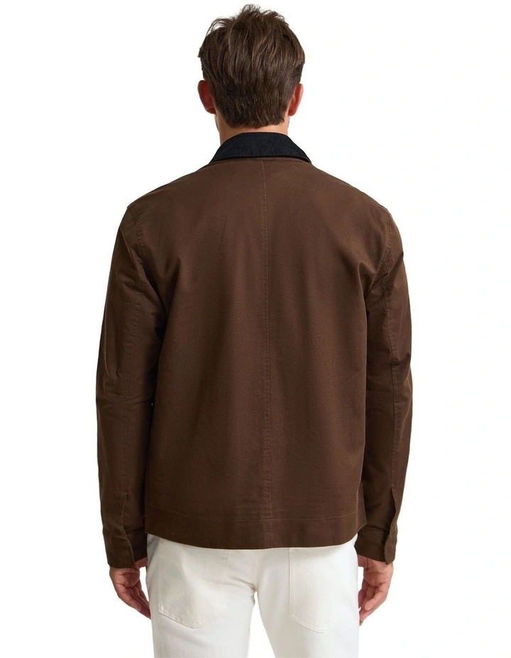 Jamie Cotton Cavalry Twill Jacket in Brown image 3