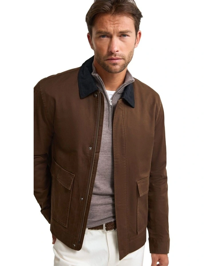Jamie Cotton Cavalry Twill Jacket in Brown image 4