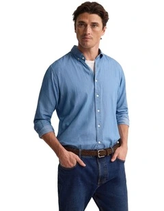 Rover Washed Denim Shirt in Blue