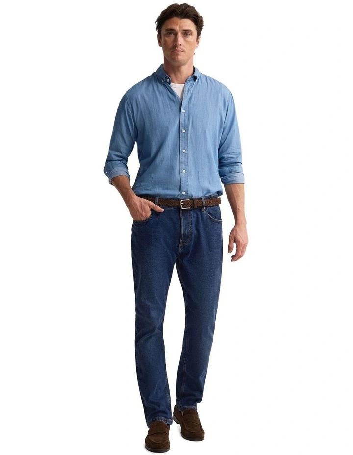 Rover Washed Denim Shirt in Blue image 5