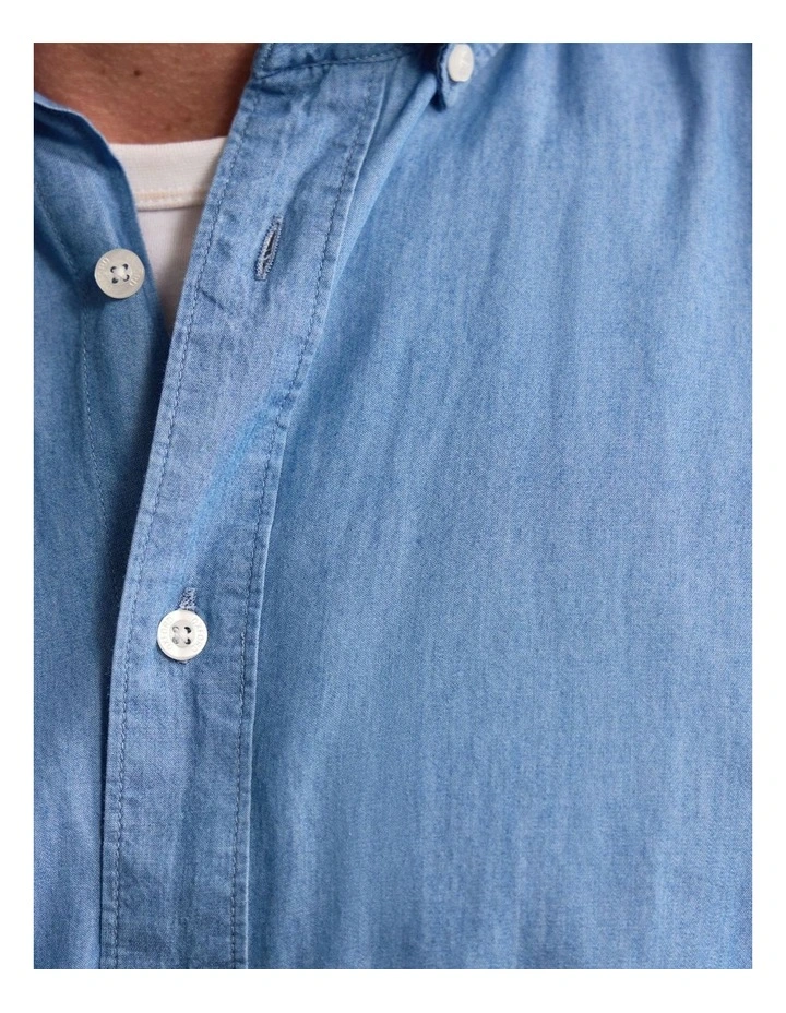 Rover Washed Denim Shirt in Blue image 6
