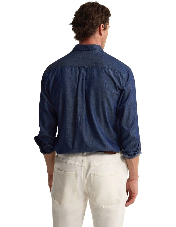 Rover Washed Denim Shirt in Indigo image 2