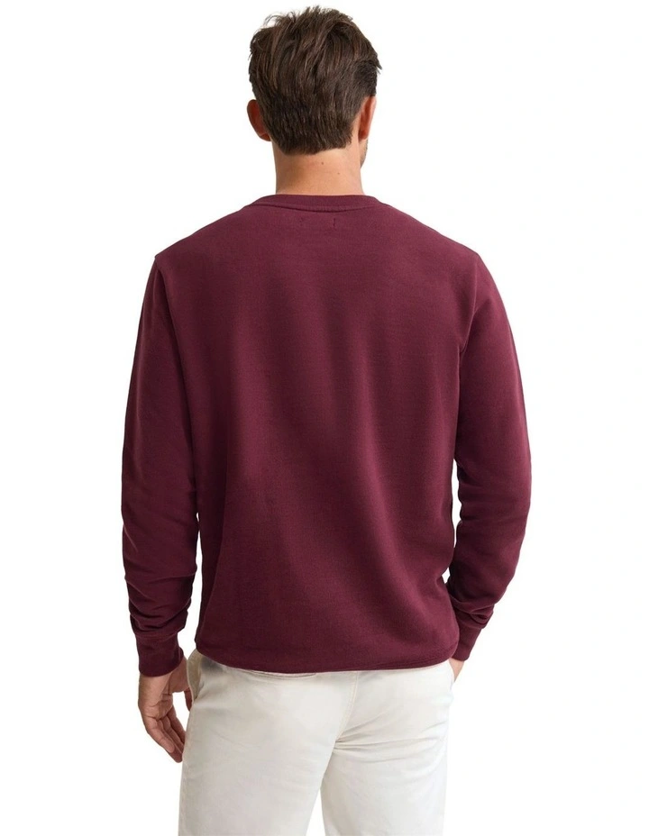 Leo Organic Cotton Sweatshirt in Dark Berry image 2
