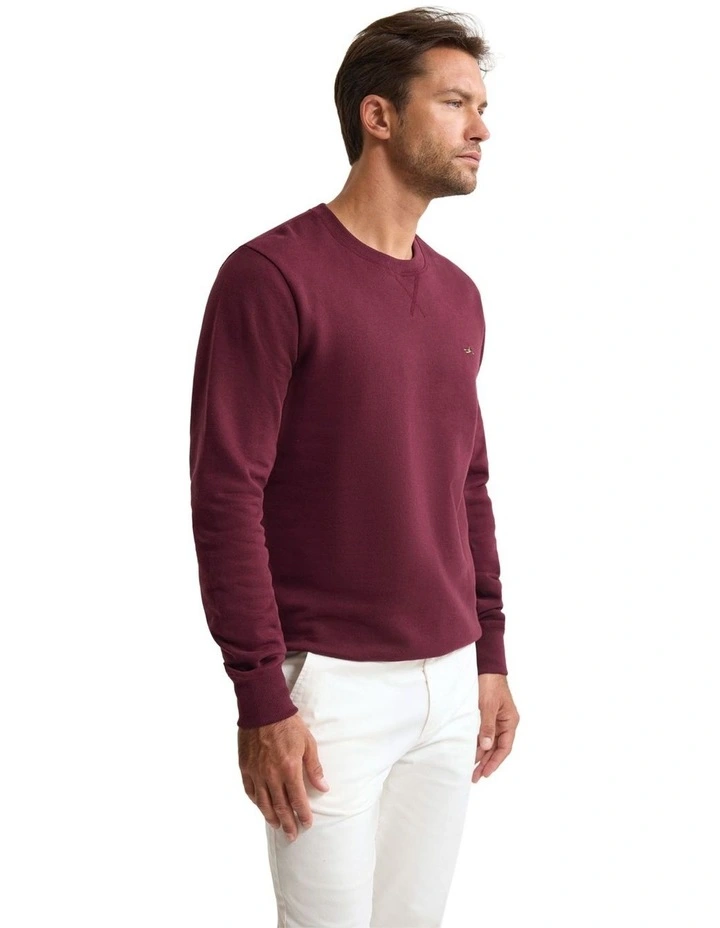 Leo Organic Cotton Sweatshirt in Dark Berry image 3