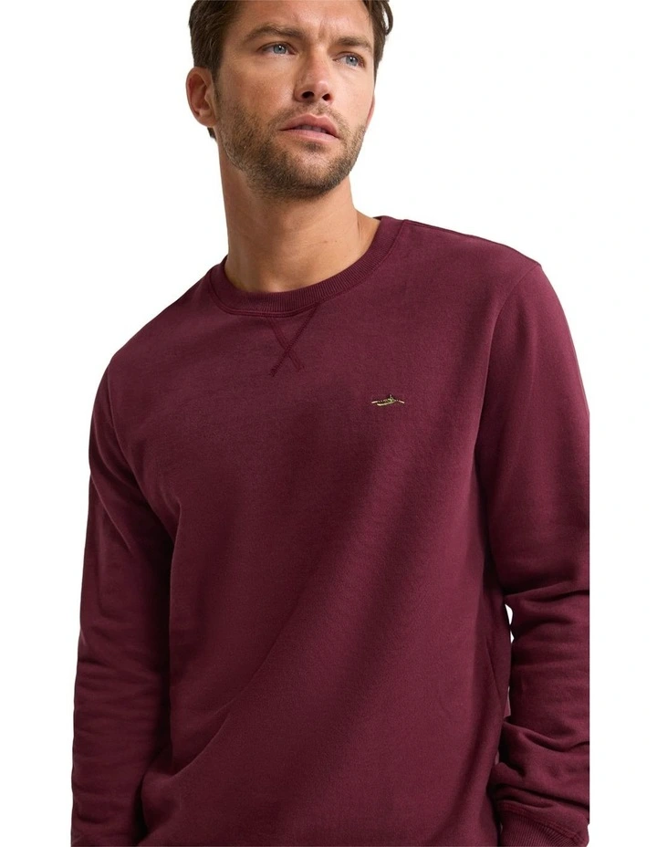 Leo Organic Cotton Sweatshirt in Dark Berry image 4
