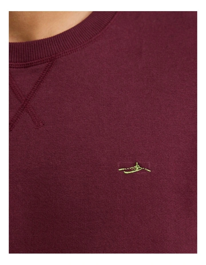 Leo Organic Cotton Sweatshirt in Dark Berry image 6