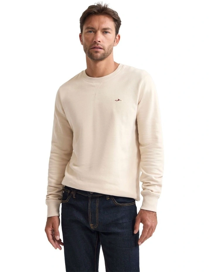 Leo Organic Cotton Sweatshirt in Stone image 1