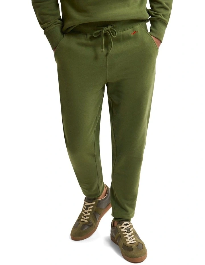 Benson Organic Cotton Track Pants in Dark Olive image 4