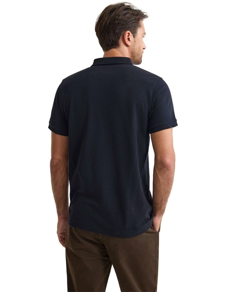 Austin Organic Cotton Polo in Jet Black image 2