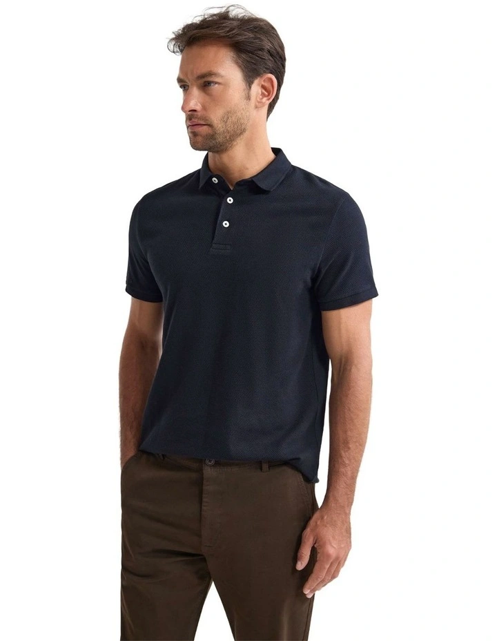 Austin Organic Cotton Polo in Jet Black image 3