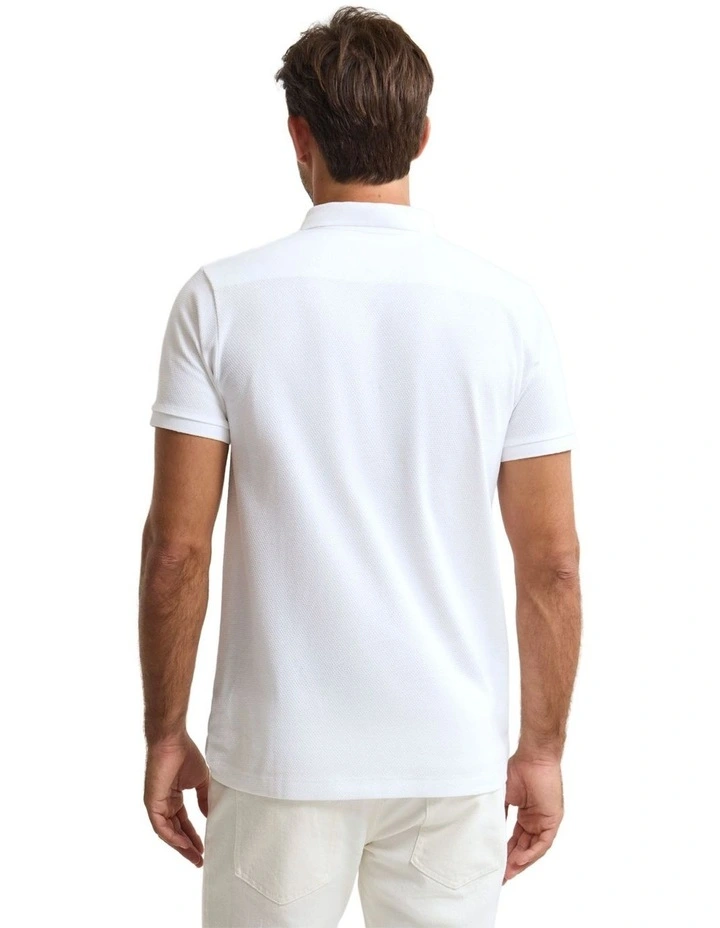 Austin Organic Cotton Polo in Optical White image 2