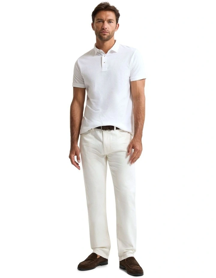 Austin Organic Cotton Polo in Optical White image 5
