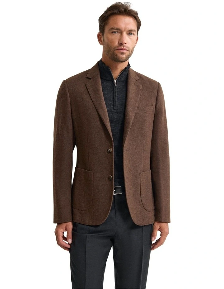 Milton Wool Blend Blazer in Bark image 1