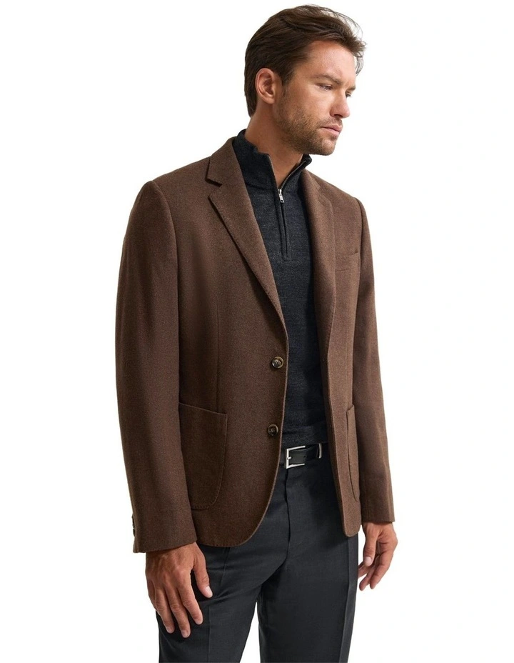 Milton Wool Blend Blazer in Bark image 2