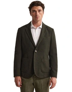 Milton Wool Blend Blazer in Olive