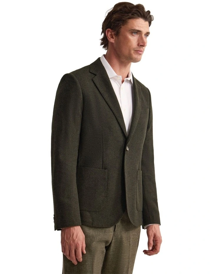 Milton Wool Blend Blazer in Olive image 2