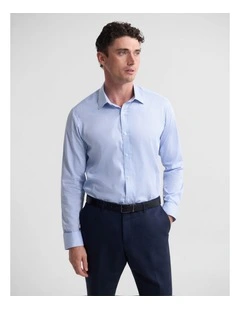 Beckton Stripe Slim Fit Luxury Shirt in Sky
