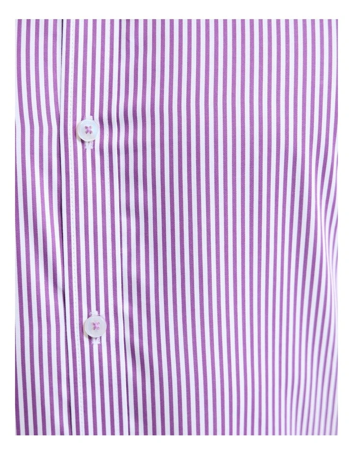 Beckton Stripe Slim Fit Luxury Shirt in Purple image 6