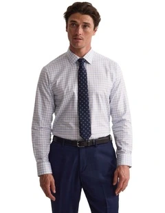 Beckton Slim Fit Luxury Shirt in White/Sky