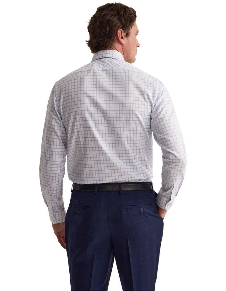 Beckton Slim Fit Luxury Shirt in White/Sky image 4
