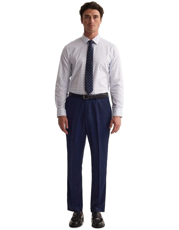 Beckton Slim Fit Luxury Shirt in White/Sky image 5