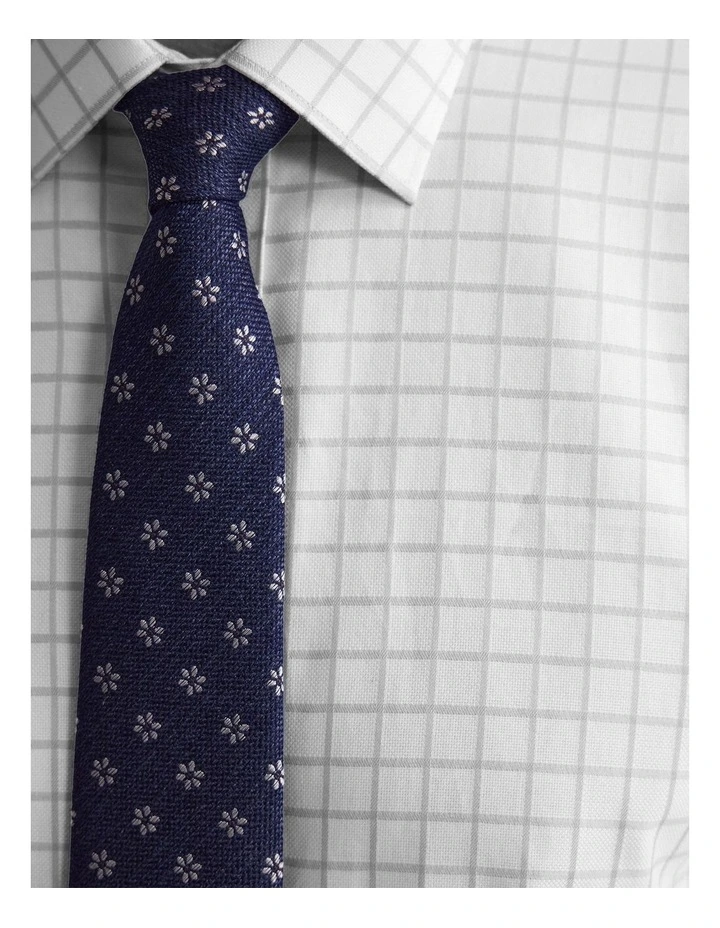 Beckton Slim Fit Luxury Shirt in White/Sky image 6
