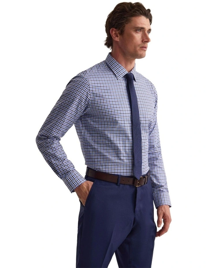 Beckton Slim Fit Luxury Shirt in Navy image 3