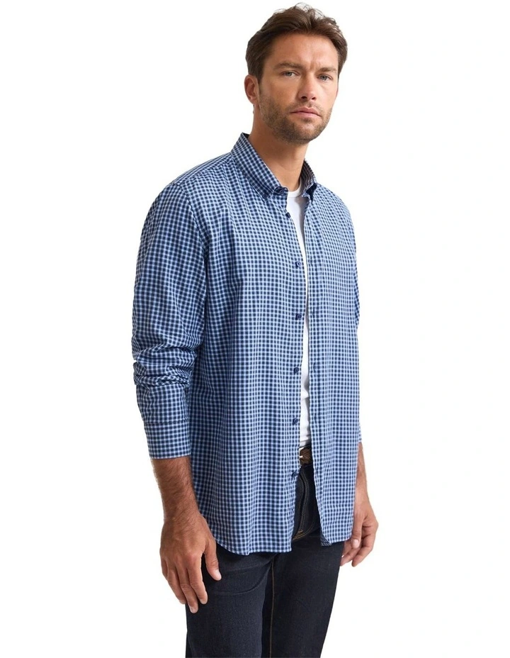 Holloway Brushed Check Shirt in Blue image 3