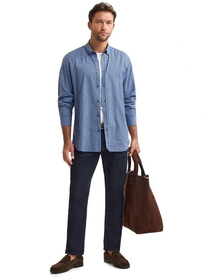 Holloway Brushed Check Shirt in Blue image 5