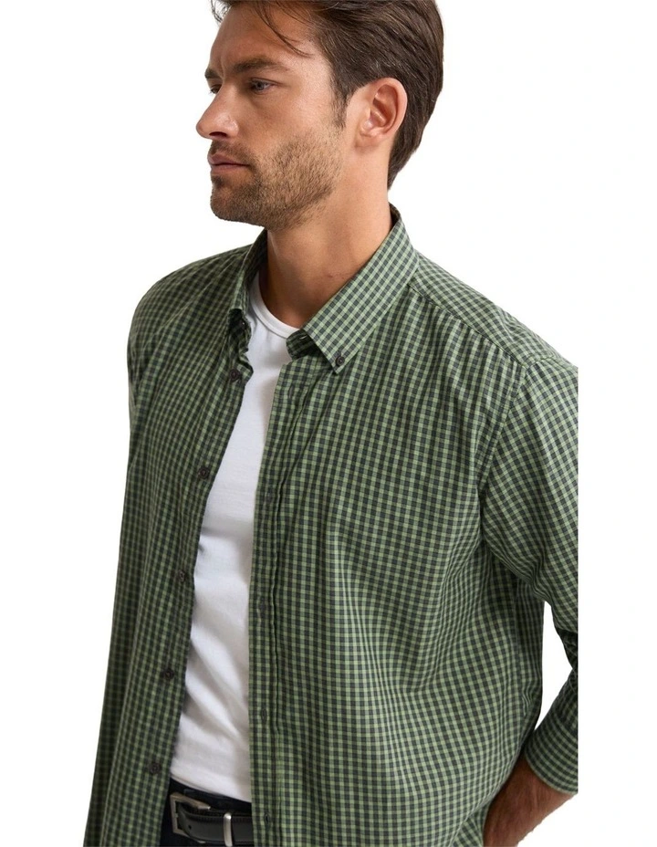 Holloway Brushed Check Shirt in Green image 2