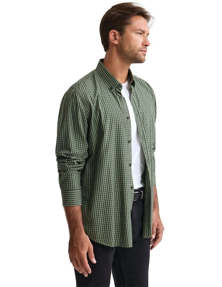 Holloway Brushed Check Shirt in Green image 3