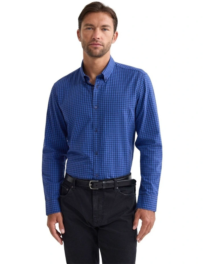 Holloway Brushed Check Shirt in Blue image 1