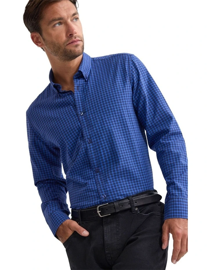 Holloway Brushed Check Shirt in Blue image 2