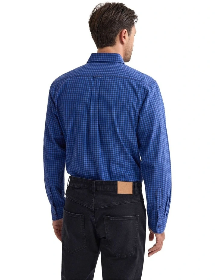 Holloway Brushed Check Shirt in Blue image 4