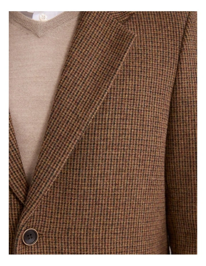 George Wool Rich Coat in Brown Mini Check image 6