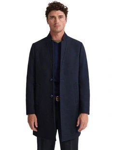 Austin Wool Rich Coat in Navy