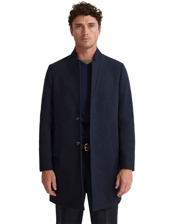 Austin Wool Rich Coat in Navy image 1