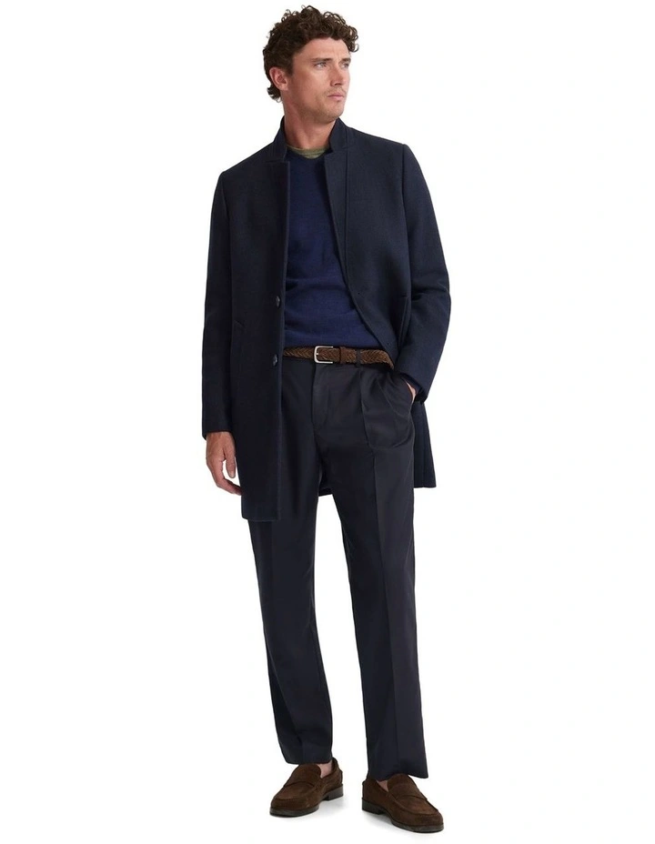 Austin Wool Rich Coat in Navy image 2